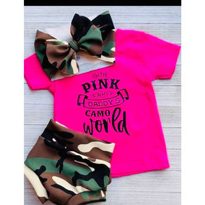 Baby Pink Camo 3 Piece Set 6M